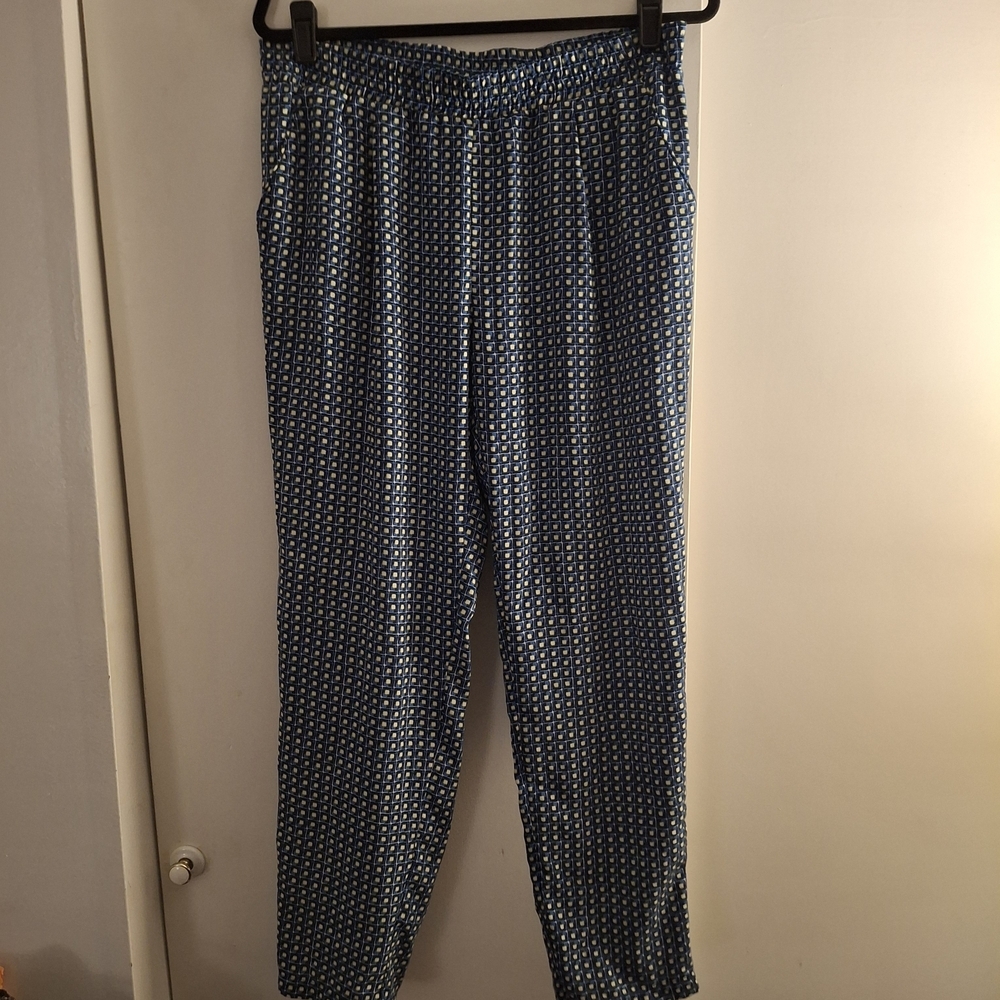 Zac & Rachel Women's Blue, Green, And White Geometric Pants